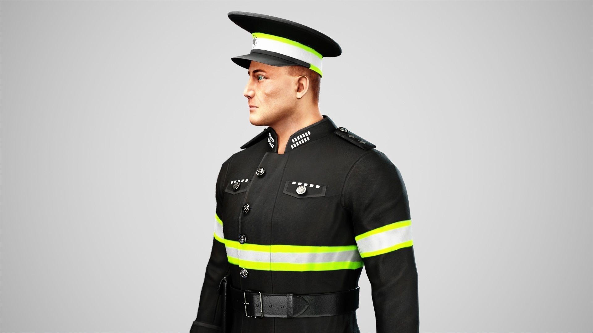 Police Low-poly 3D model_5