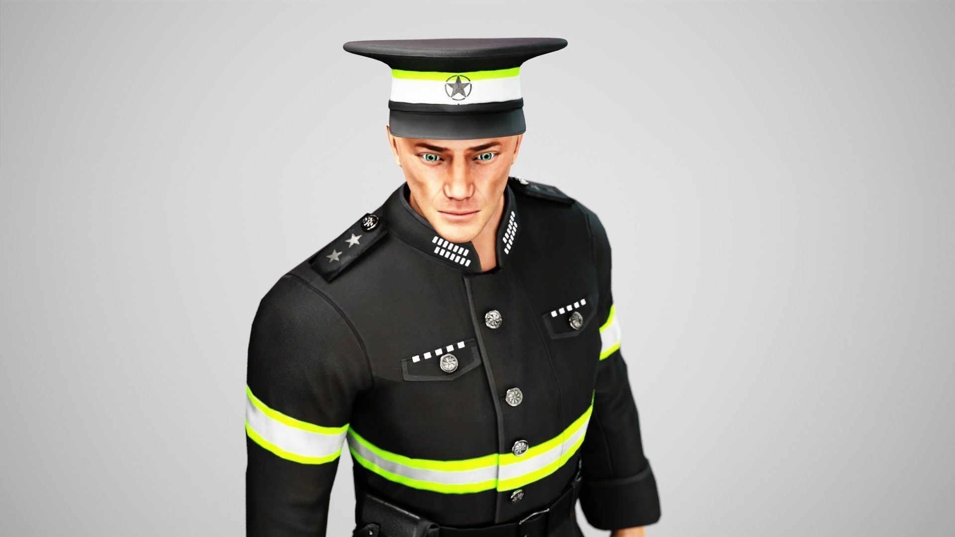 Police Low-poly 3D model_6