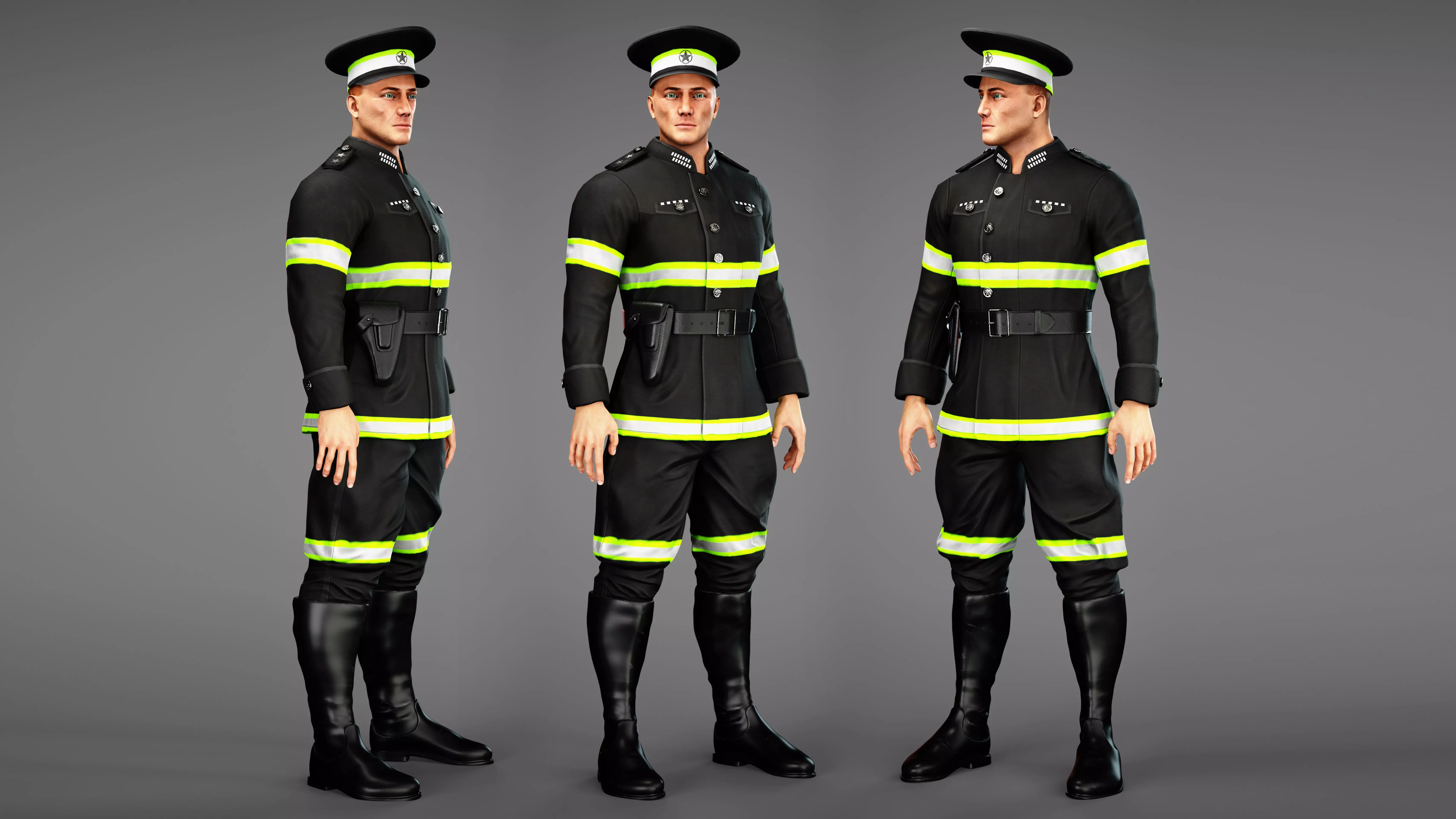 Police Low-poly 3D model_0