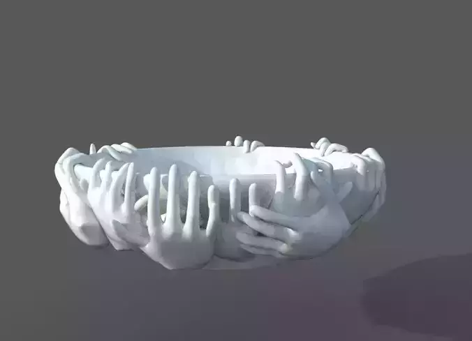 Hand sculpture bowl 3d model