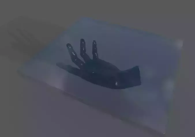 Hand style modern glass table 3d model