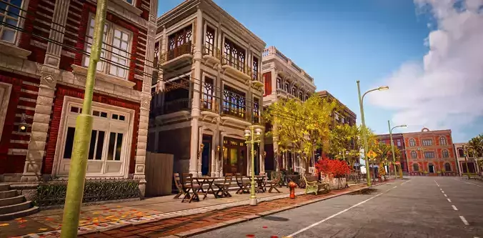 CITY SCENE MODULAR BUILDING WITH INTERIOR KITBASH DEMO FILE Low-poly 3D model