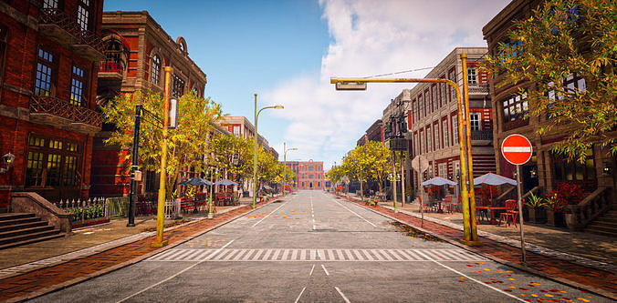 CITY SCENE MODULAR BUILDING WITH INTERIOR KITBASH DEMO FILE Low-poly 3D model 2