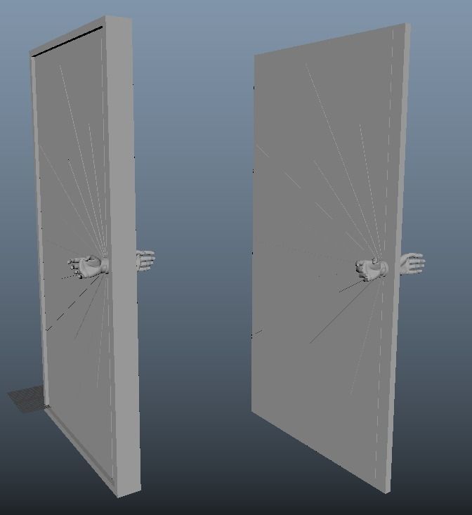 Human Hand Nob Door 3D model_3