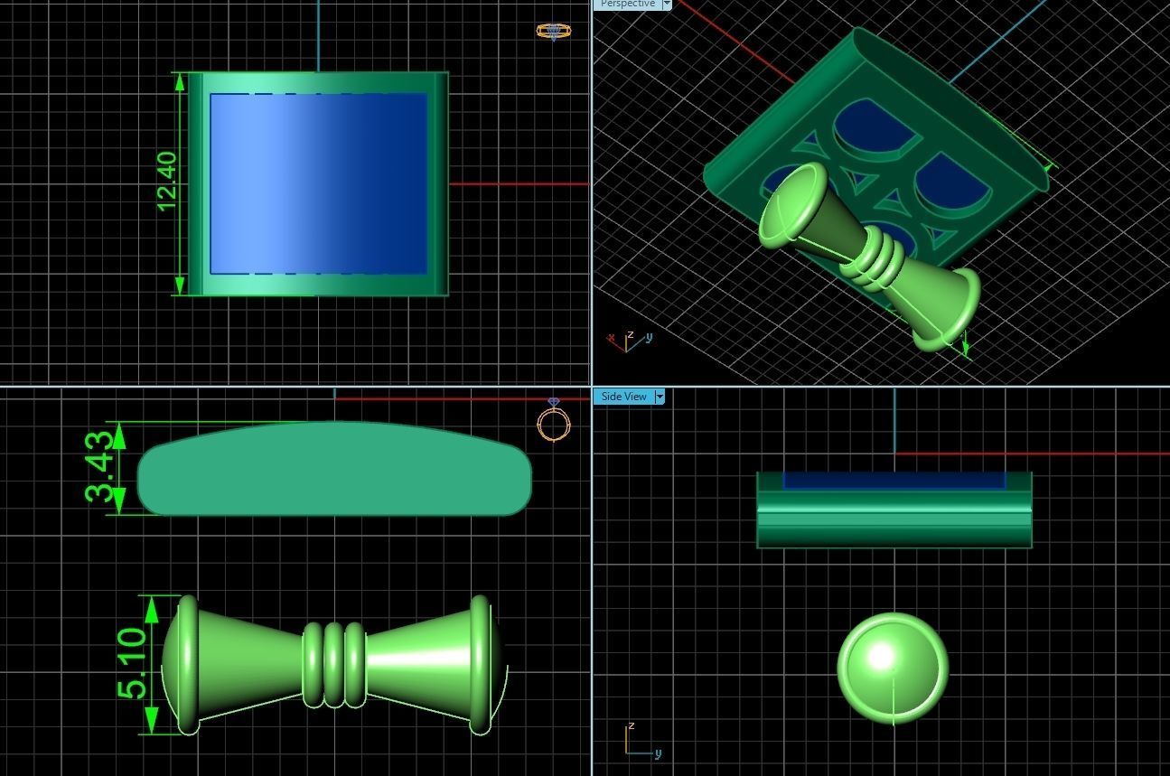 Men Cufflinks 1305 3D print model_4