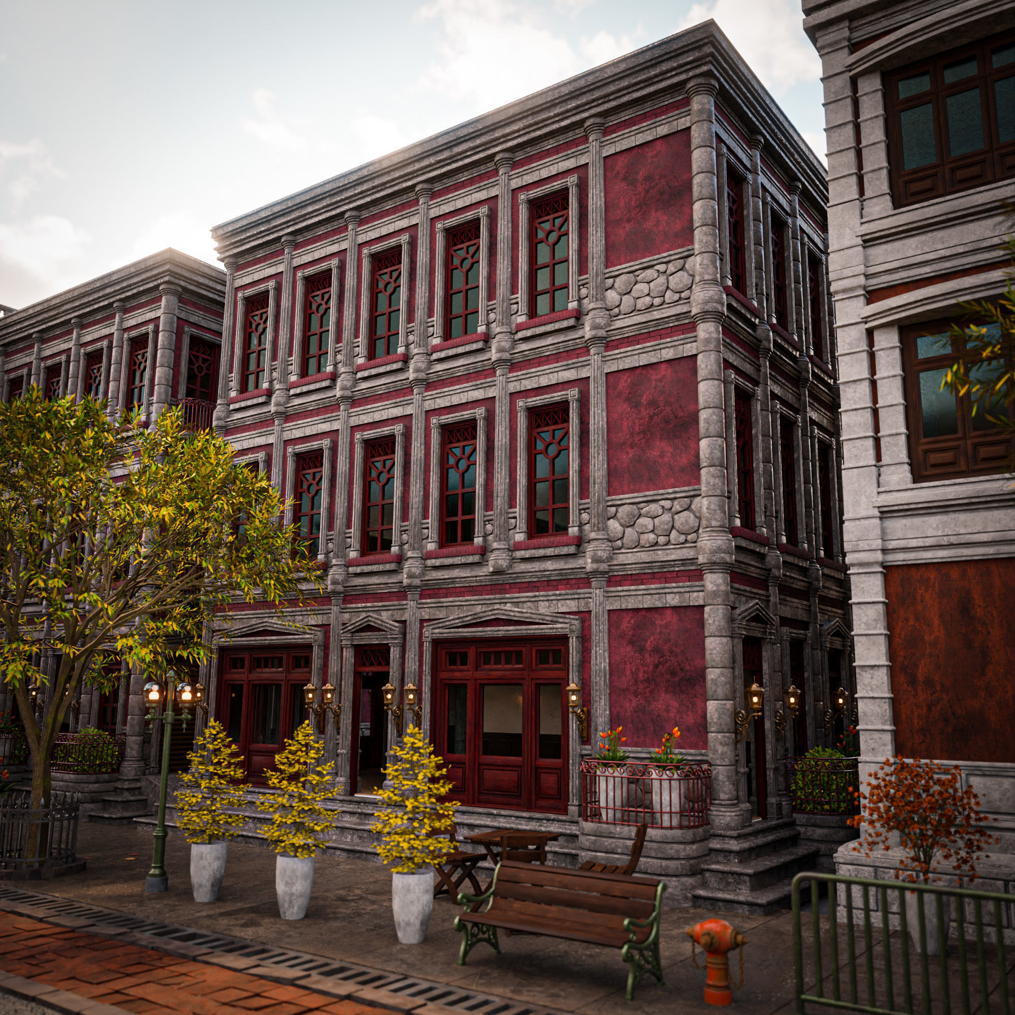 MODULAR BUILDING WITH INTERIOR KITBASH PACK WITH DEMO FILE 3D Model Collection_21
