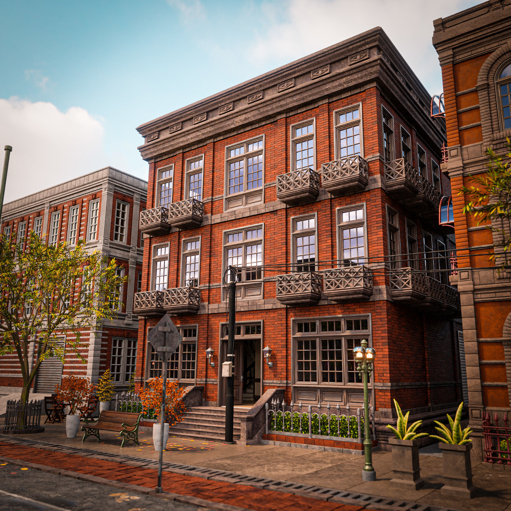 MODULAR BUILDING WITH INTERIOR KITBASH PACK WITH DEMO FILE 3D Model Collection_8