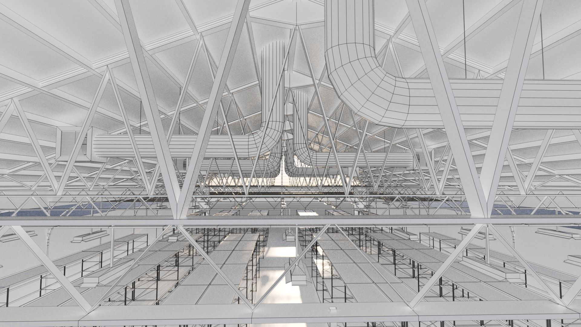 Warehouse Industrial Interior and Exterior Low-poly 3D model_38