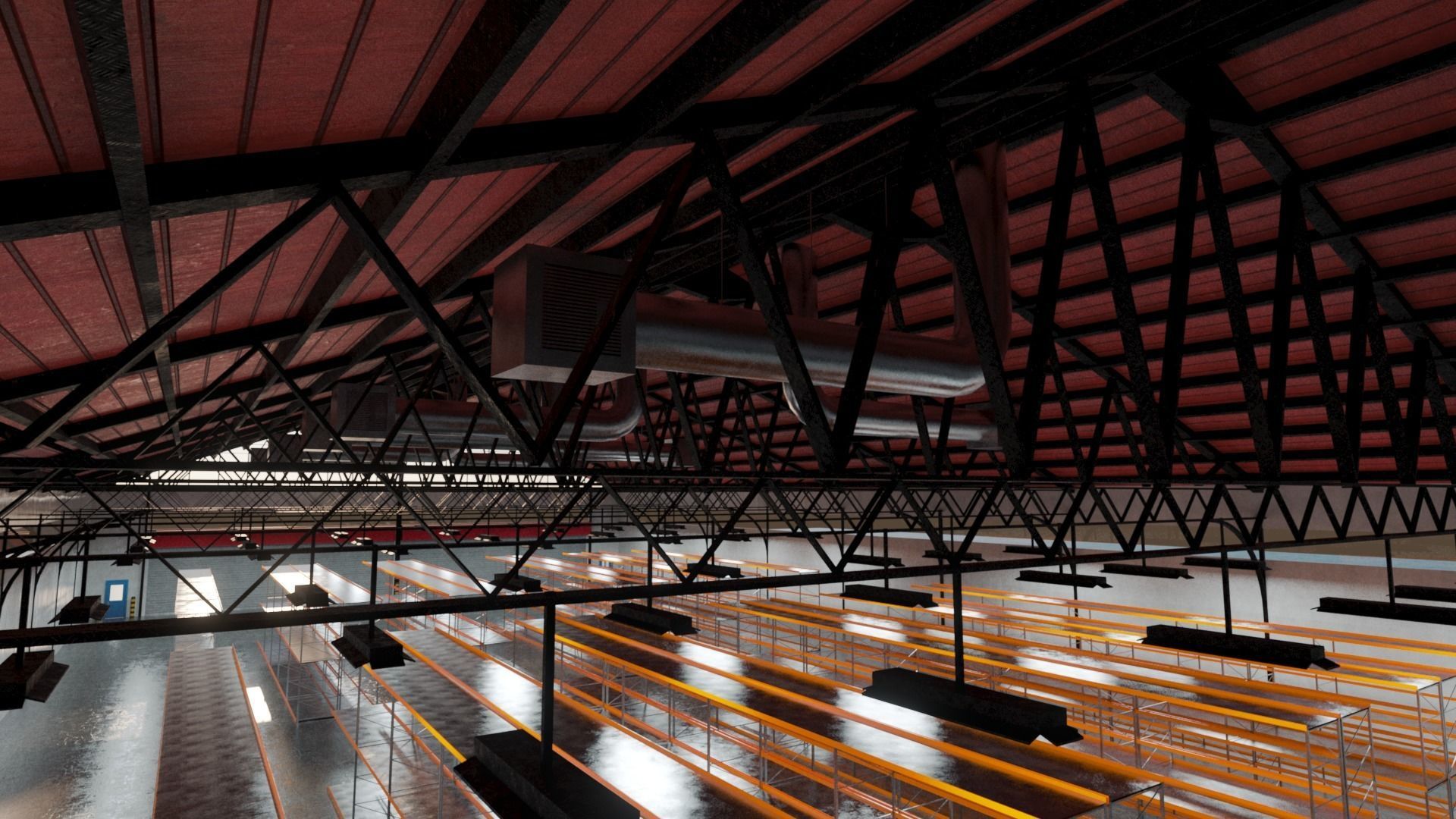 Warehouse Industrial Interior and Exterior Low-poly 3D model_11