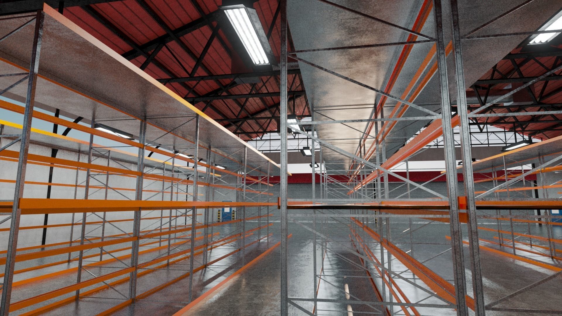 Warehouse Industrial Interior and Exterior Low-poly 3D model_21