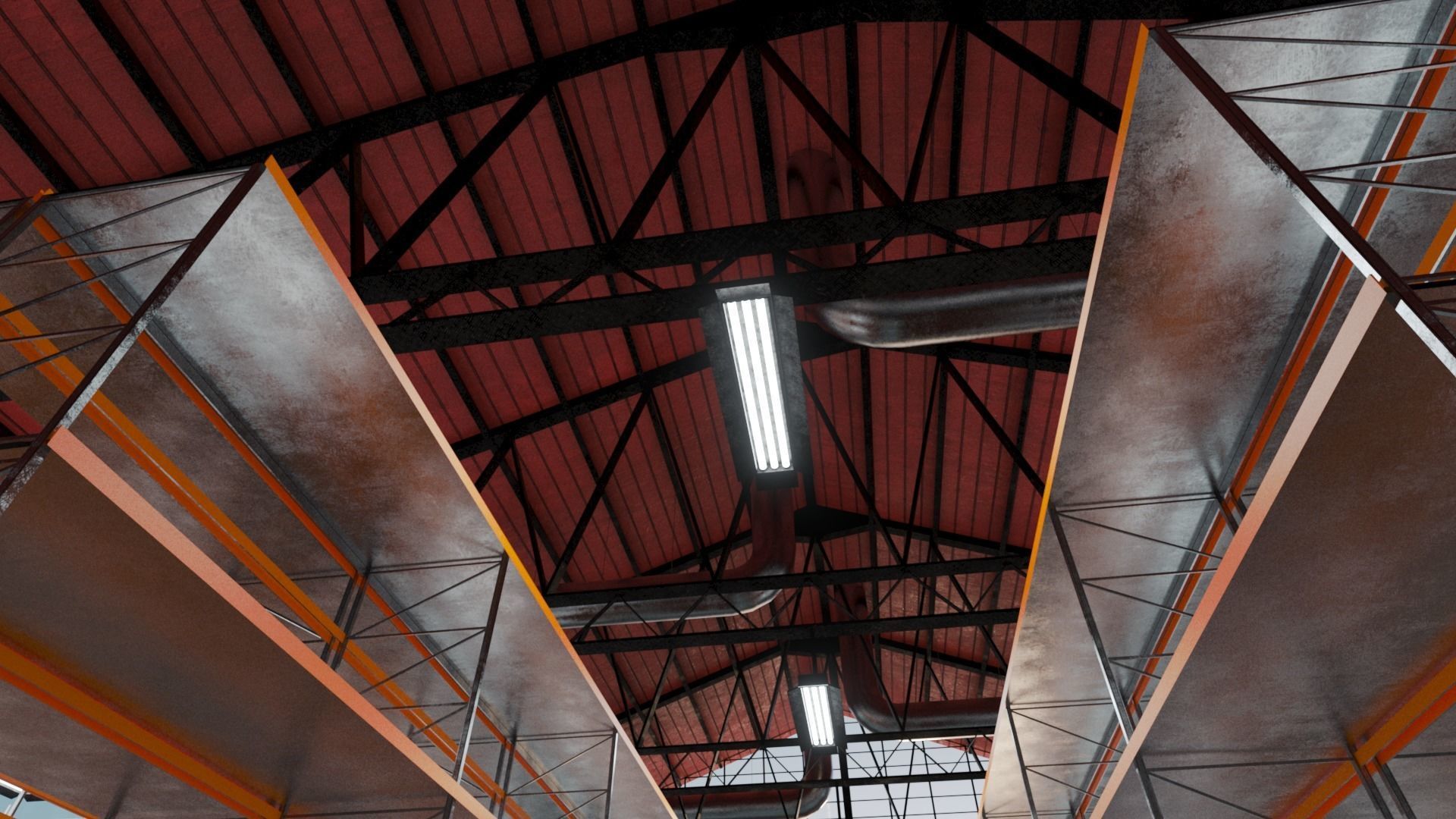 Warehouse Industrial Interior and Exterior Low-poly 3D model_20