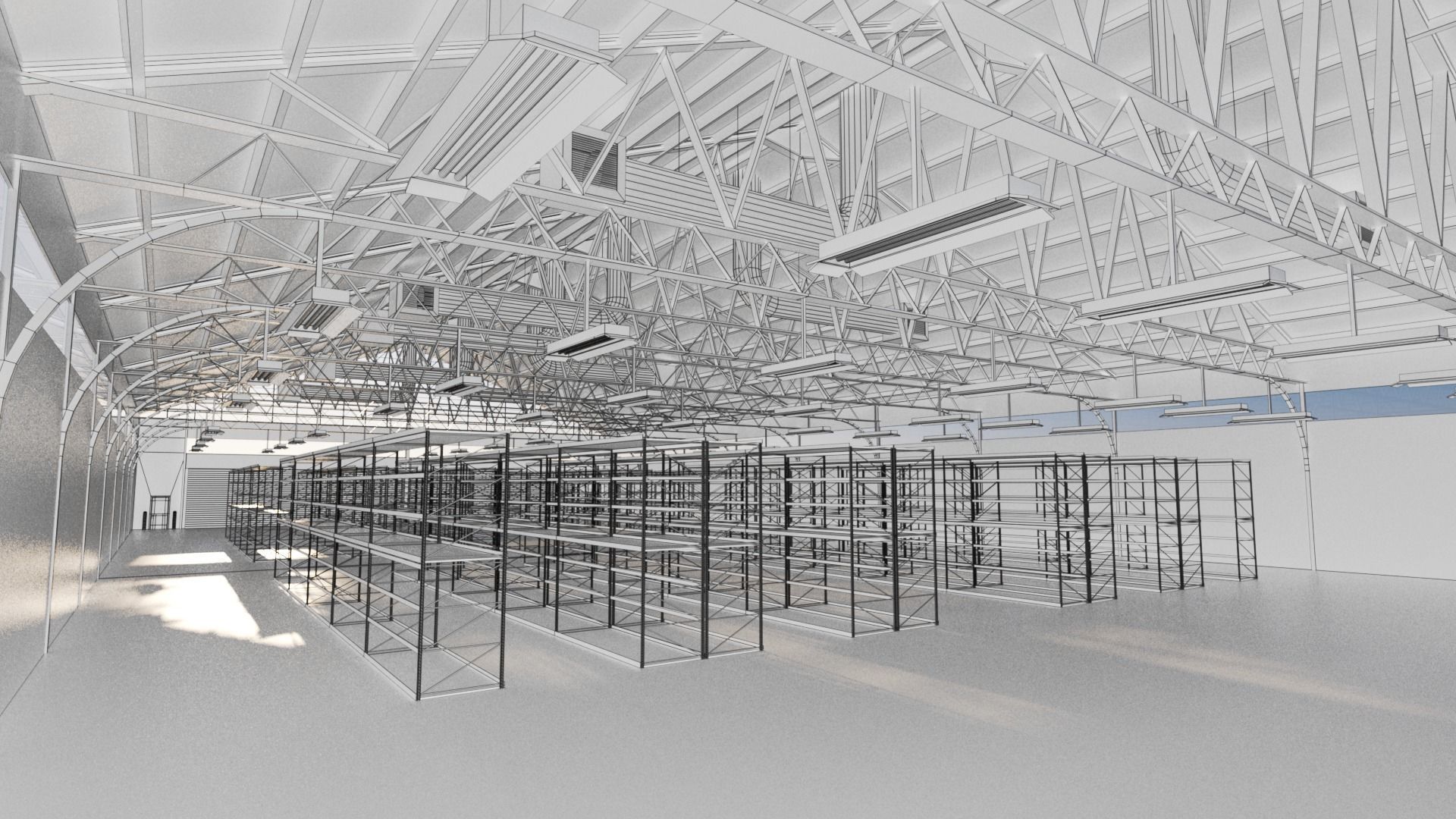 Warehouse Industrial Interior and Exterior Low-poly 3D model_31