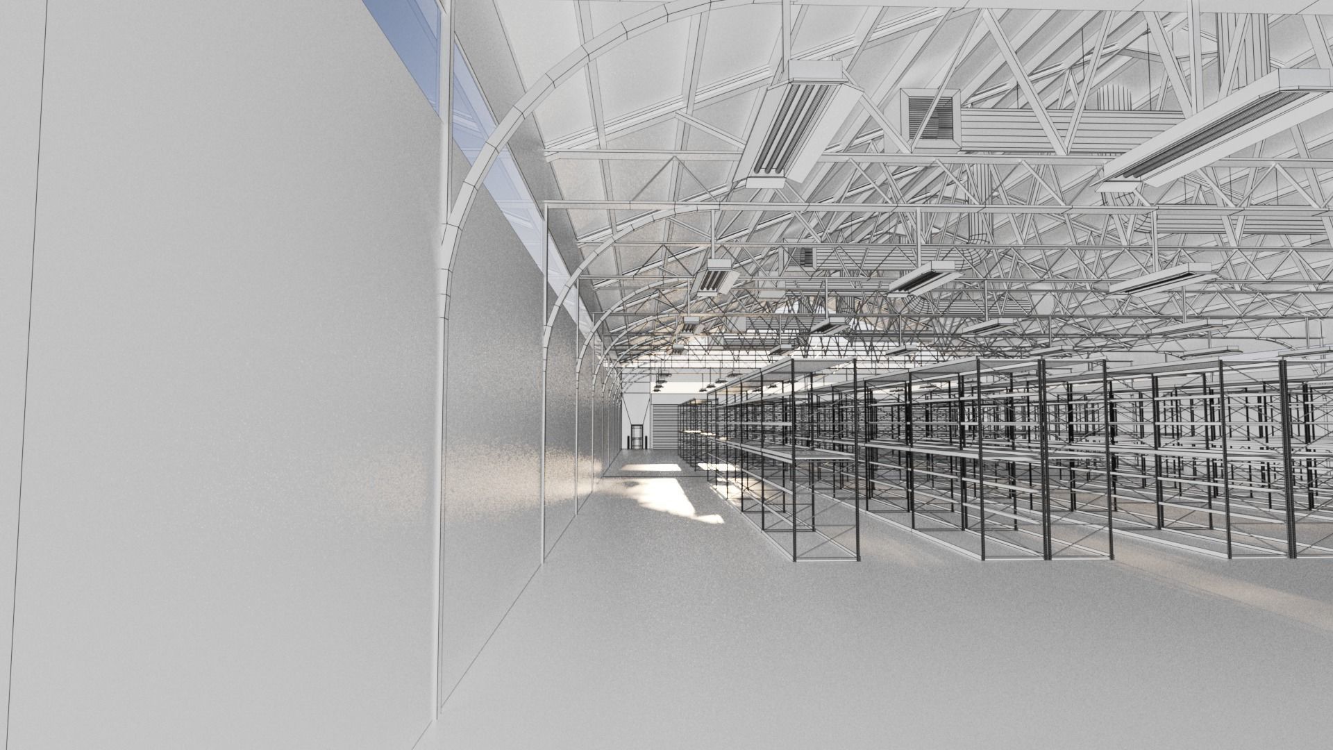 Warehouse Industrial Interior and Exterior Low-poly 3D model_36