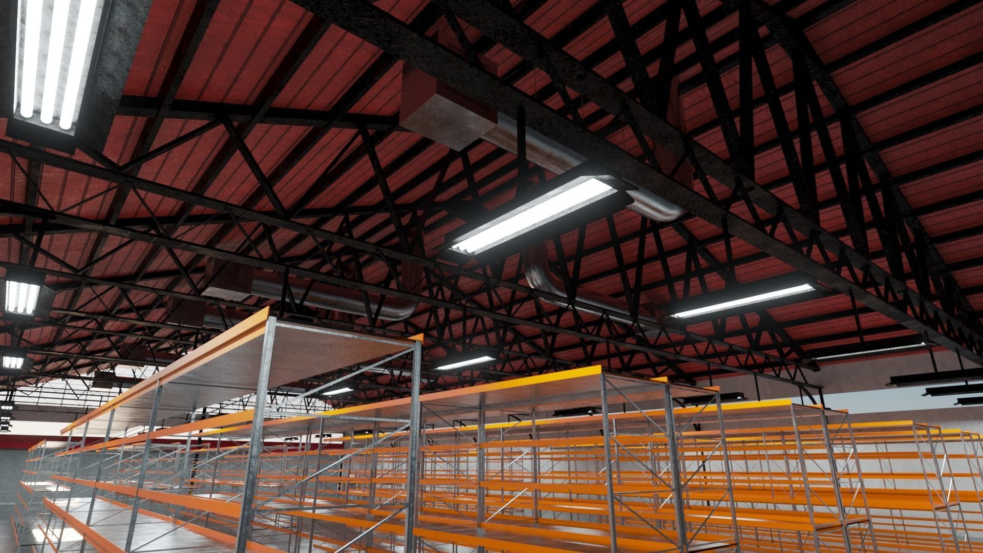 Warehouse Industrial Interior and Exterior Low-poly 3D model_12