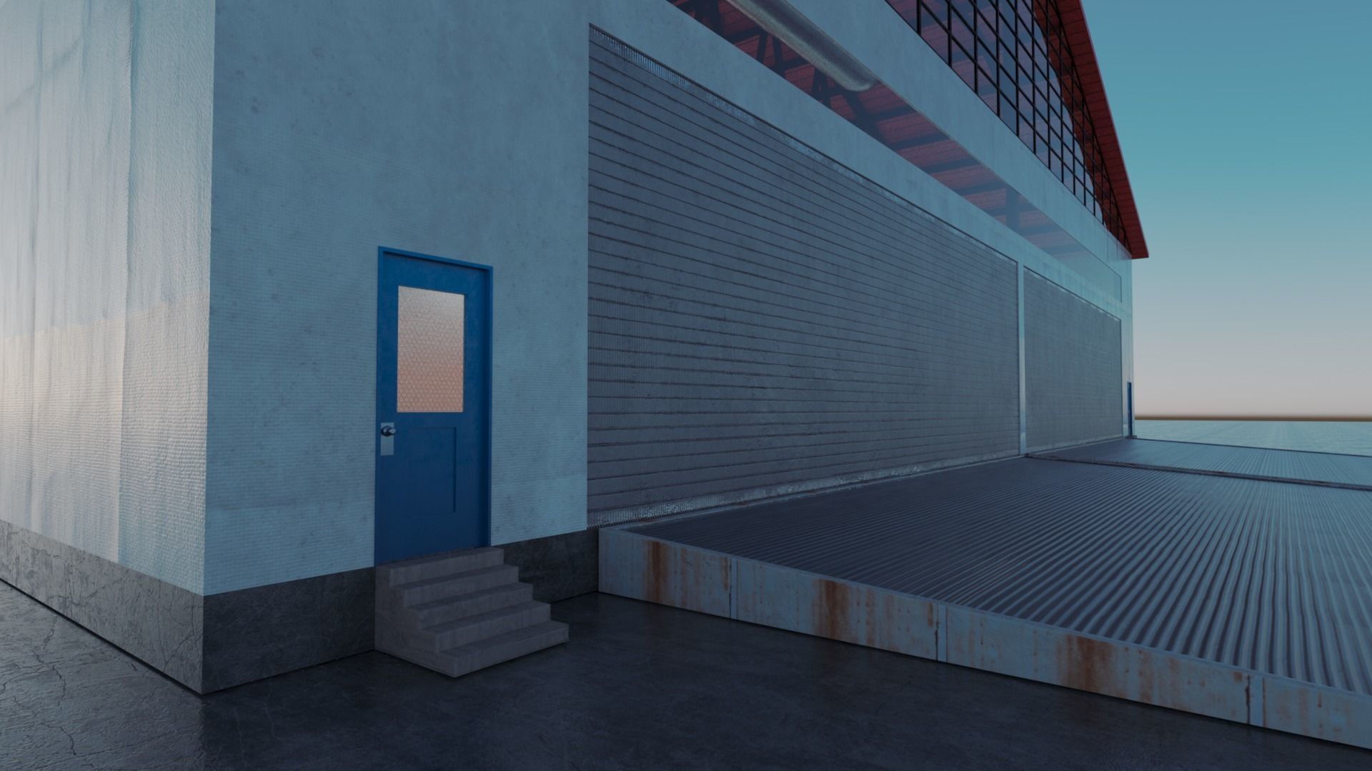 Warehouse Industrial Interior and Exterior Low-poly 3D model_28