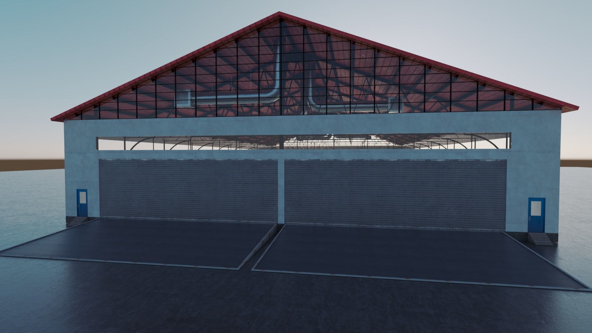 Warehouse Industrial Interior and Exterior Low-poly 3D model_27