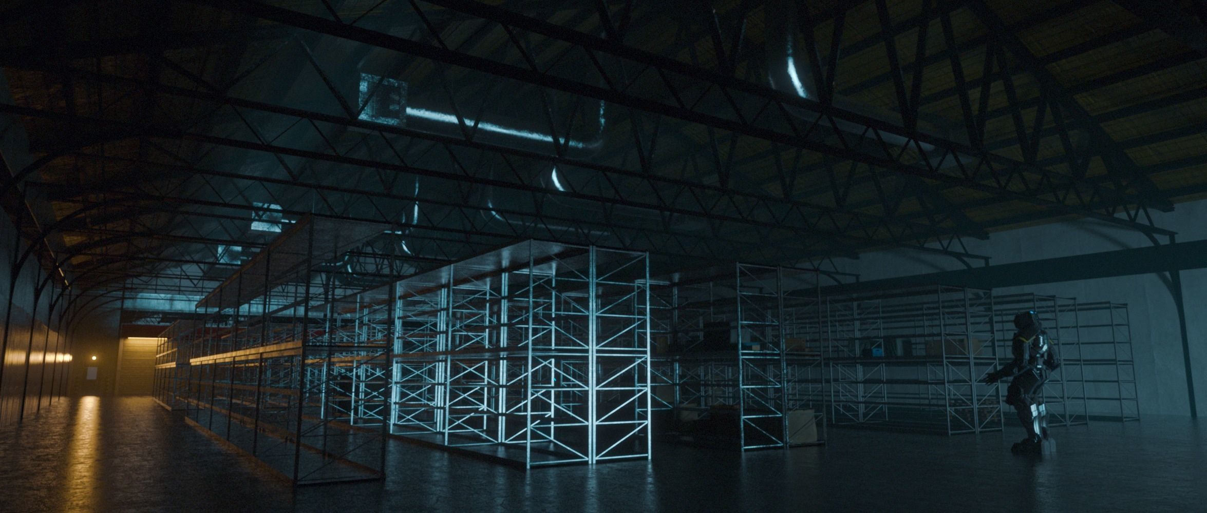 Warehouse Industrial Interior and Exterior Low-poly 3D model_2