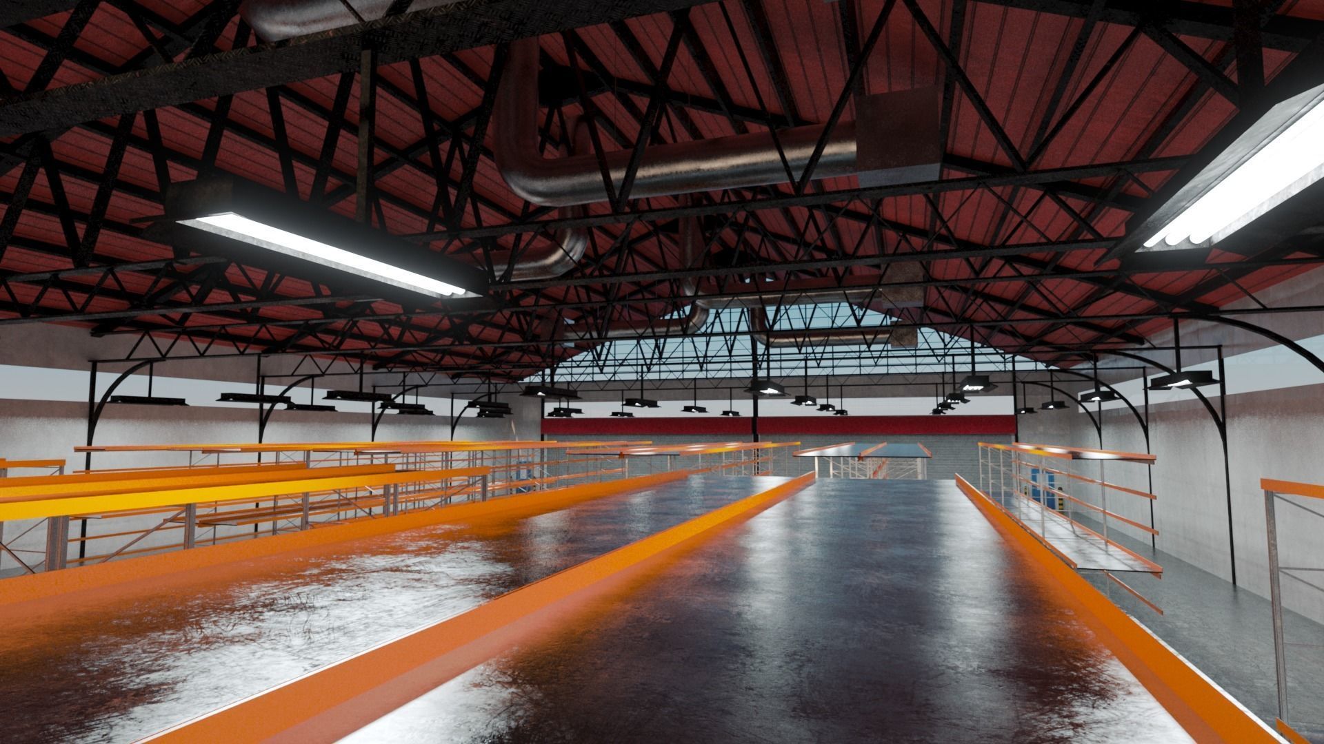 Warehouse Industrial Interior and Exterior Low-poly 3D model_30