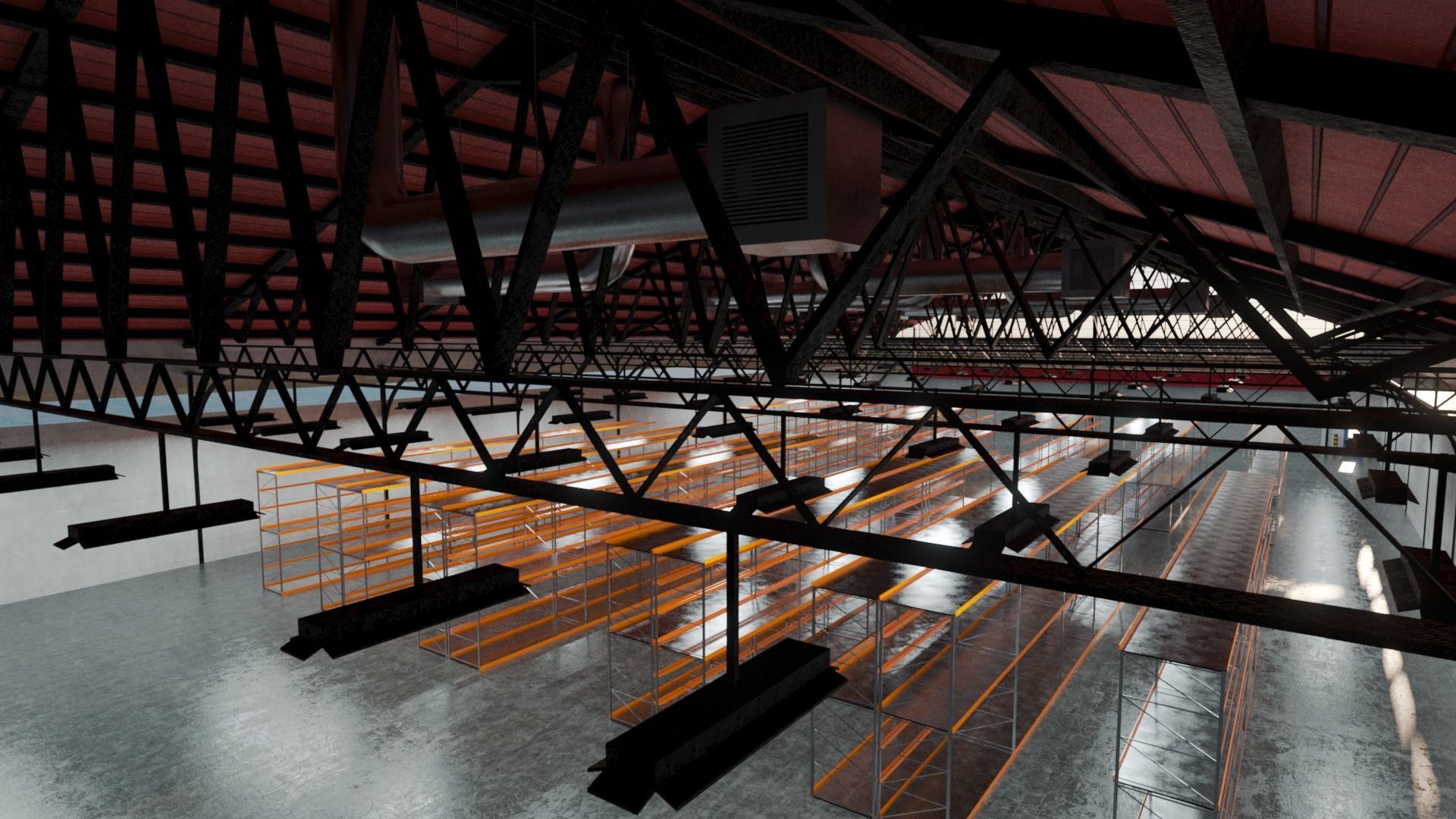 Warehouse Industrial Interior and Exterior Low-poly 3D model_18