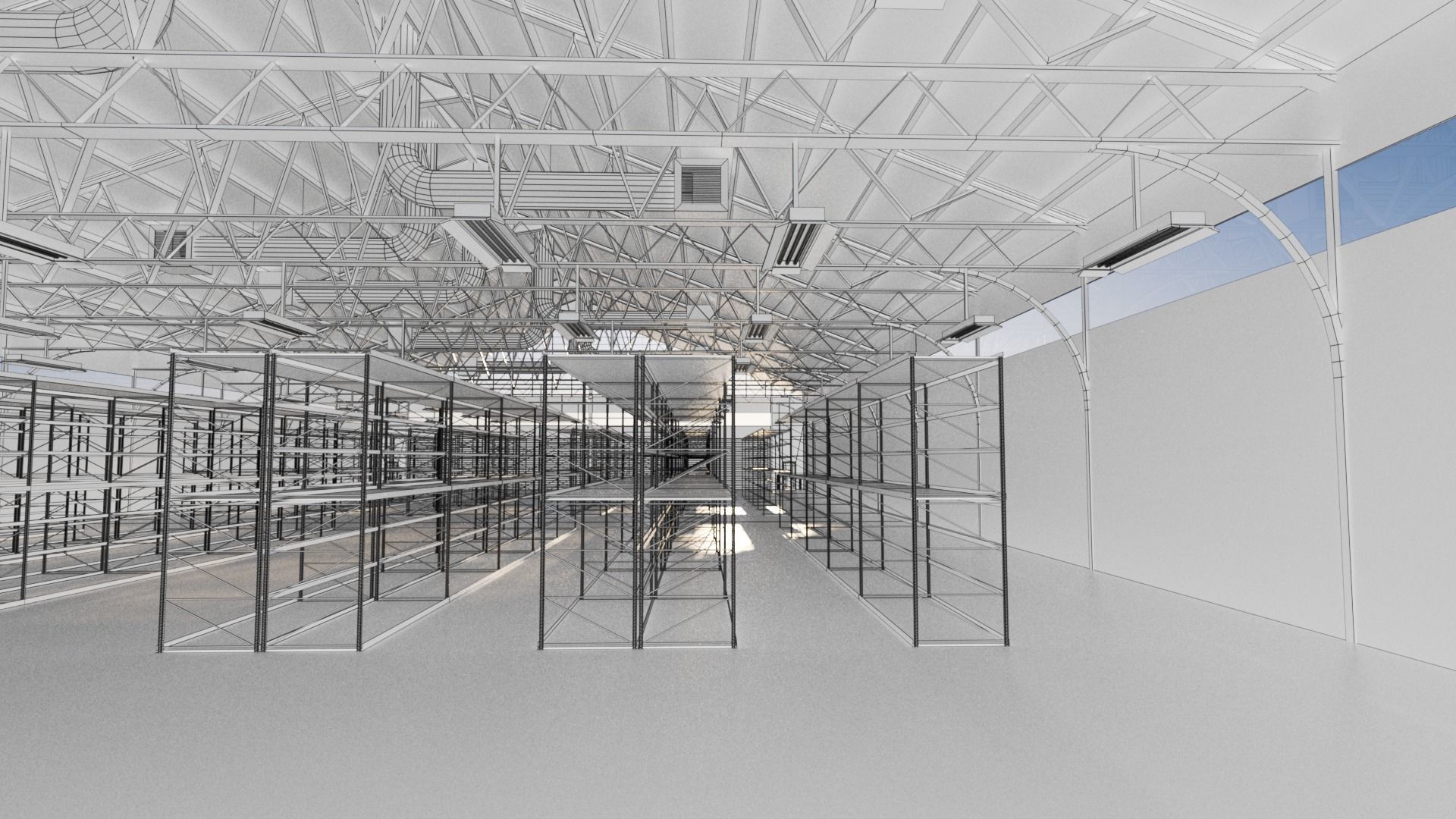 Warehouse Industrial Interior and Exterior Low-poly 3D model_37