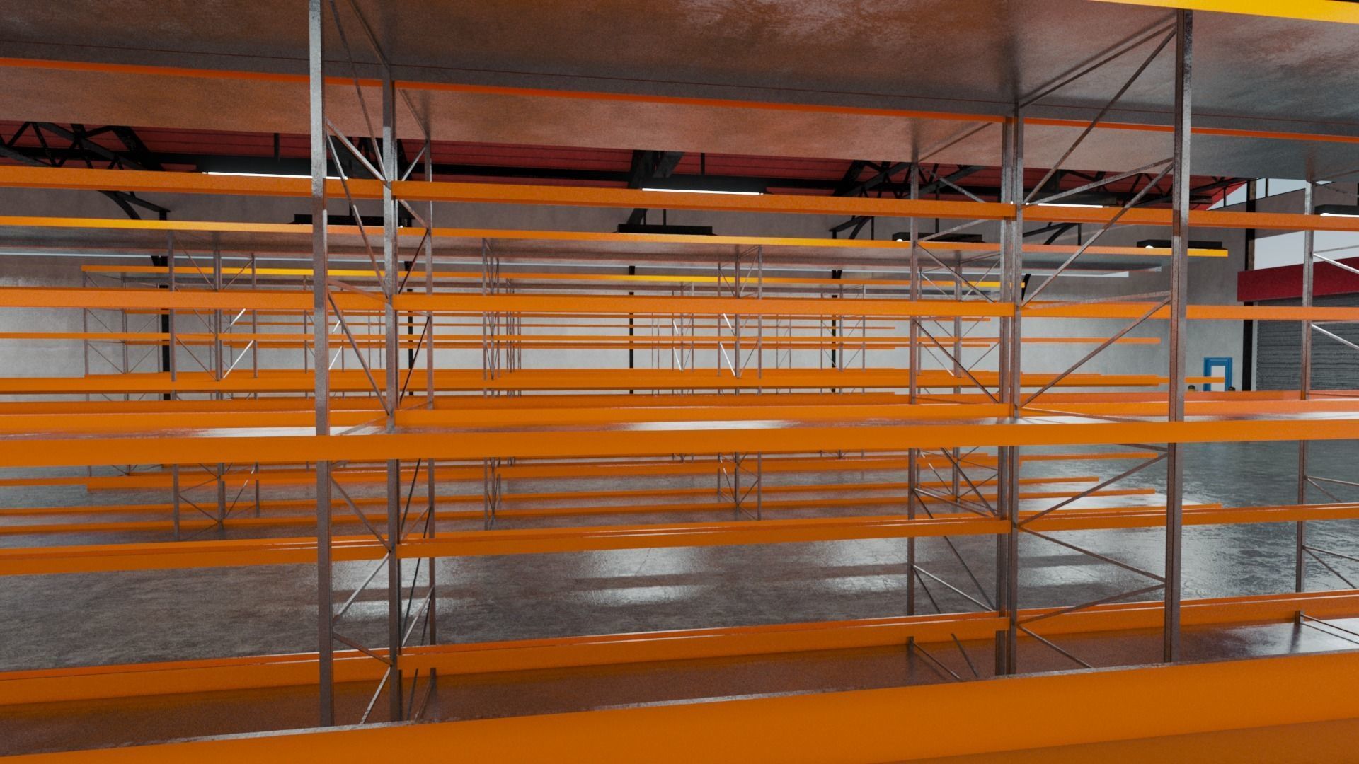 Warehouse Industrial Interior and Exterior Low-poly 3D model_22