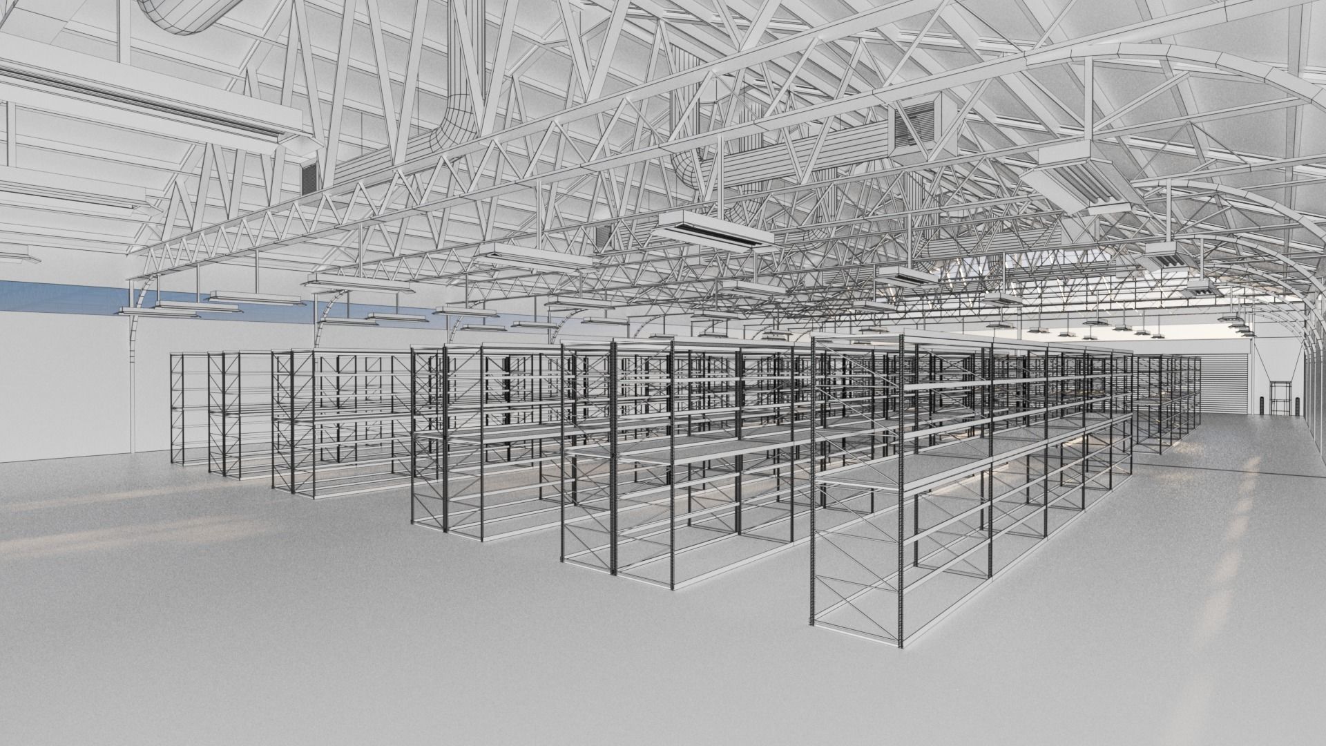 Warehouse Industrial Interior and Exterior Low-poly 3D model_32