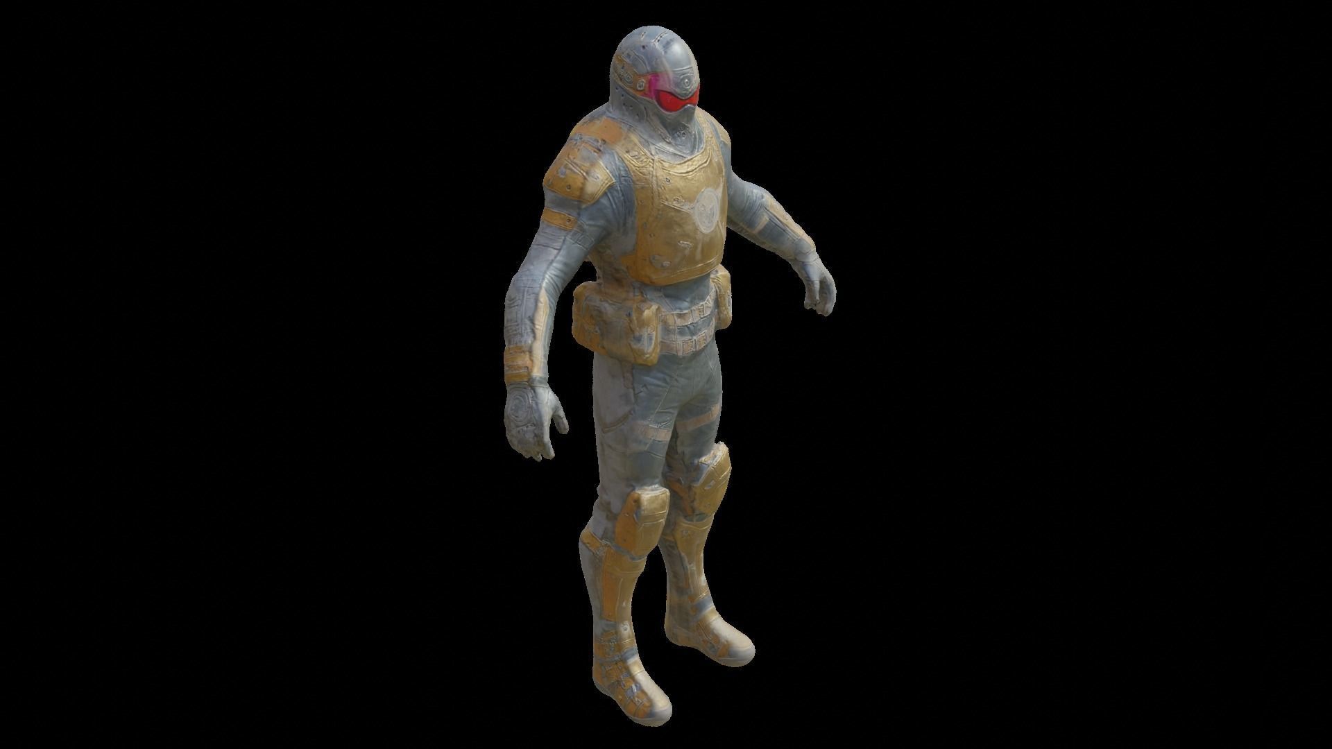 Sci fi Character Robot Low-poly 3D model_3