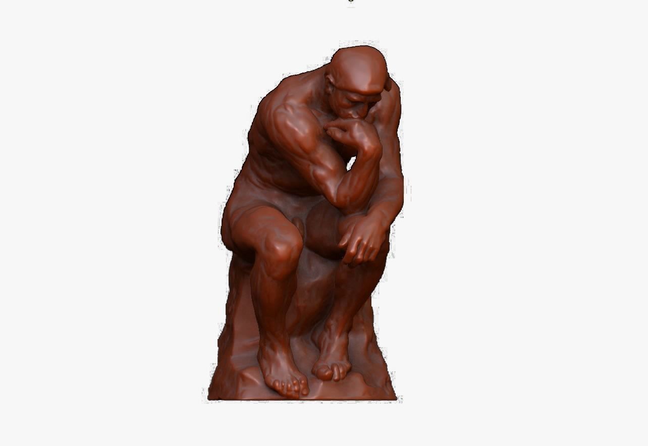 The Thinker By Rodin STL 3D Model 3D print model_36