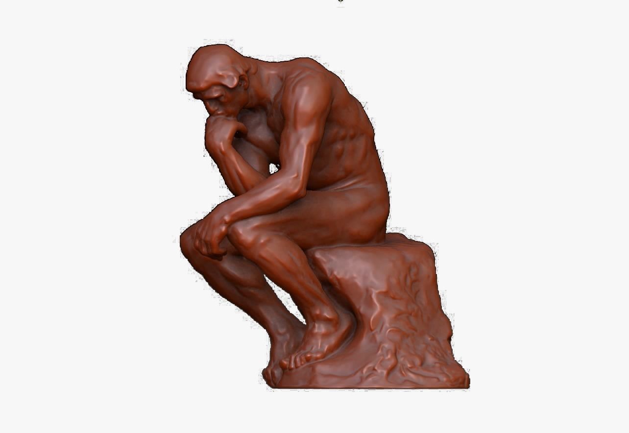 The Thinker By Rodin STL 3D Model 3D print model_26