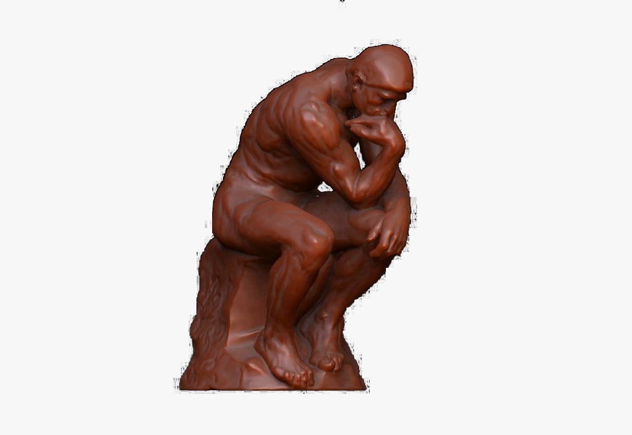 The Thinker By Rodin STL 3D Model 3D print model_2