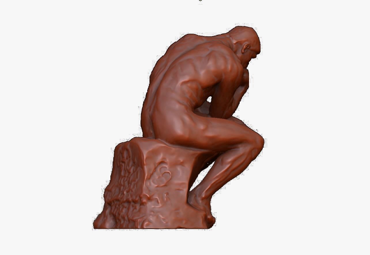The Thinker By Rodin STL 3D Model 3D print model_7
