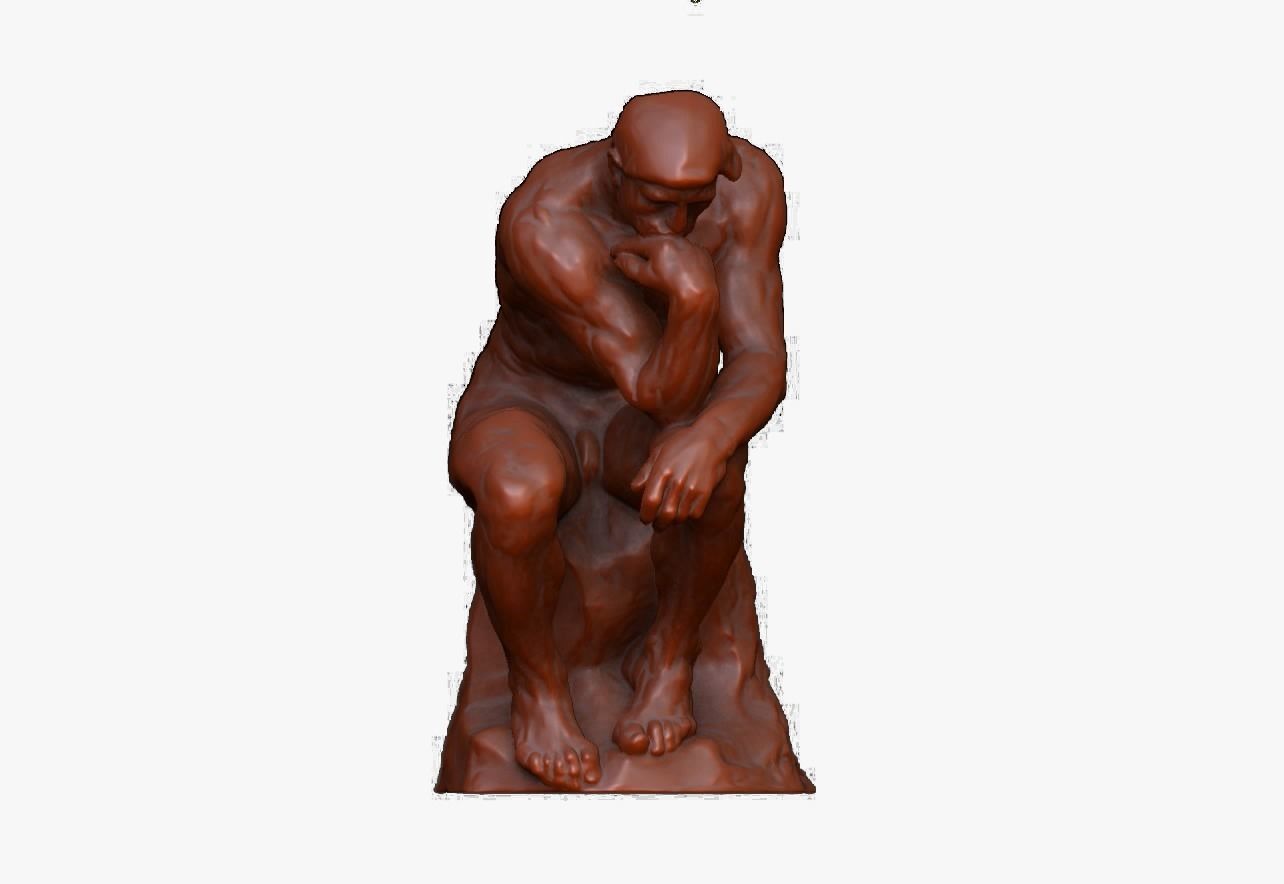 The Thinker By Rodin STL 3D Model 3D print model_35