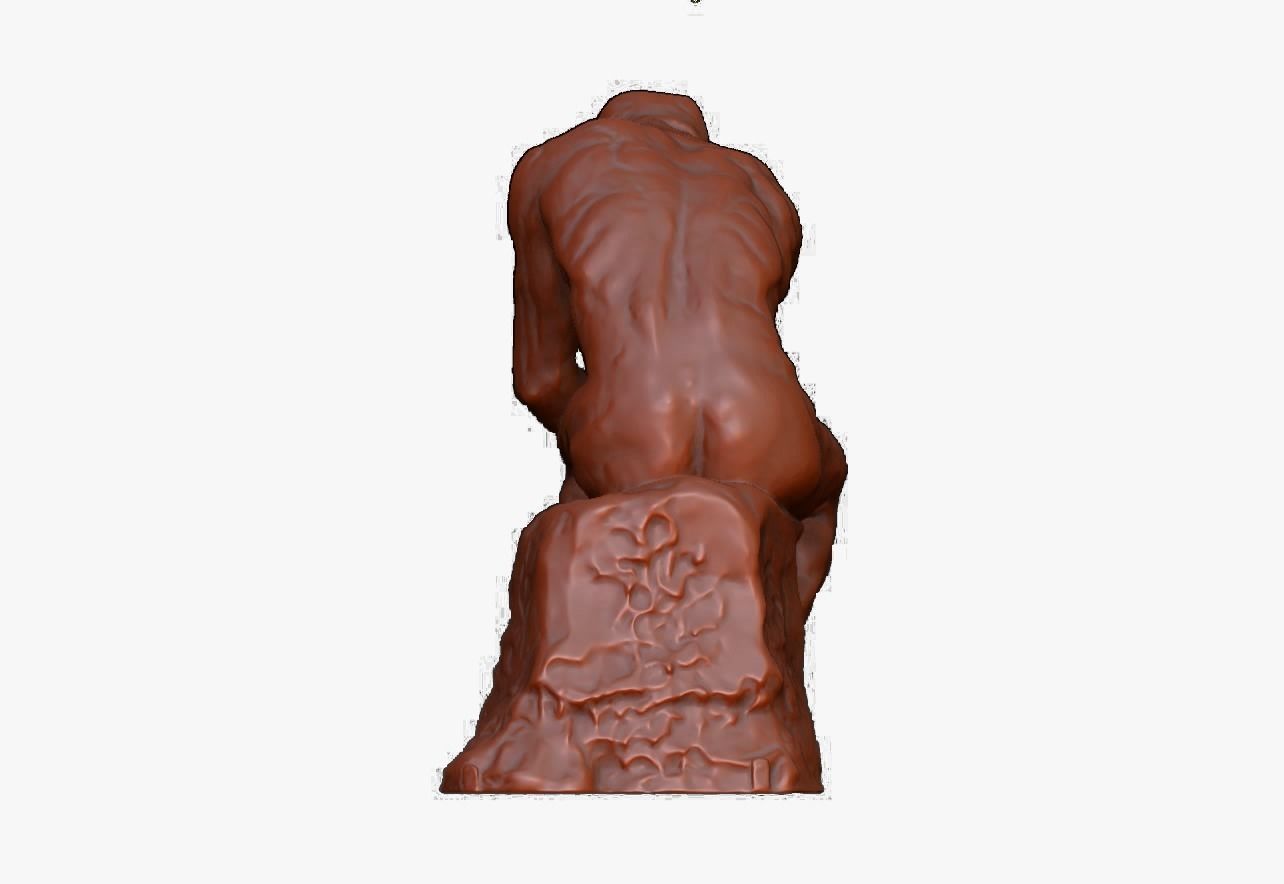 The Thinker By Rodin STL 3D Model 3D print model_13