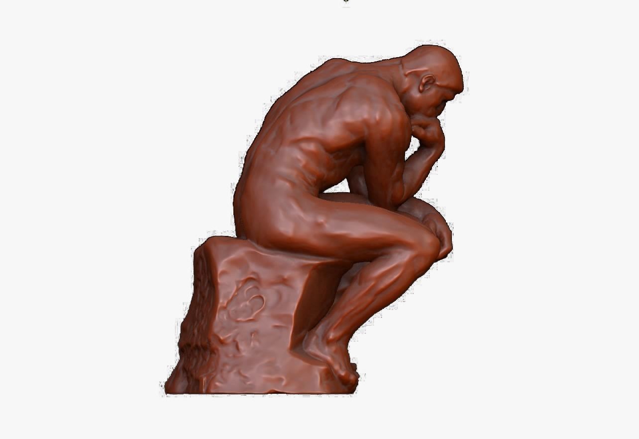 The Thinker By Rodin STL 3D Model 3D print model_6
