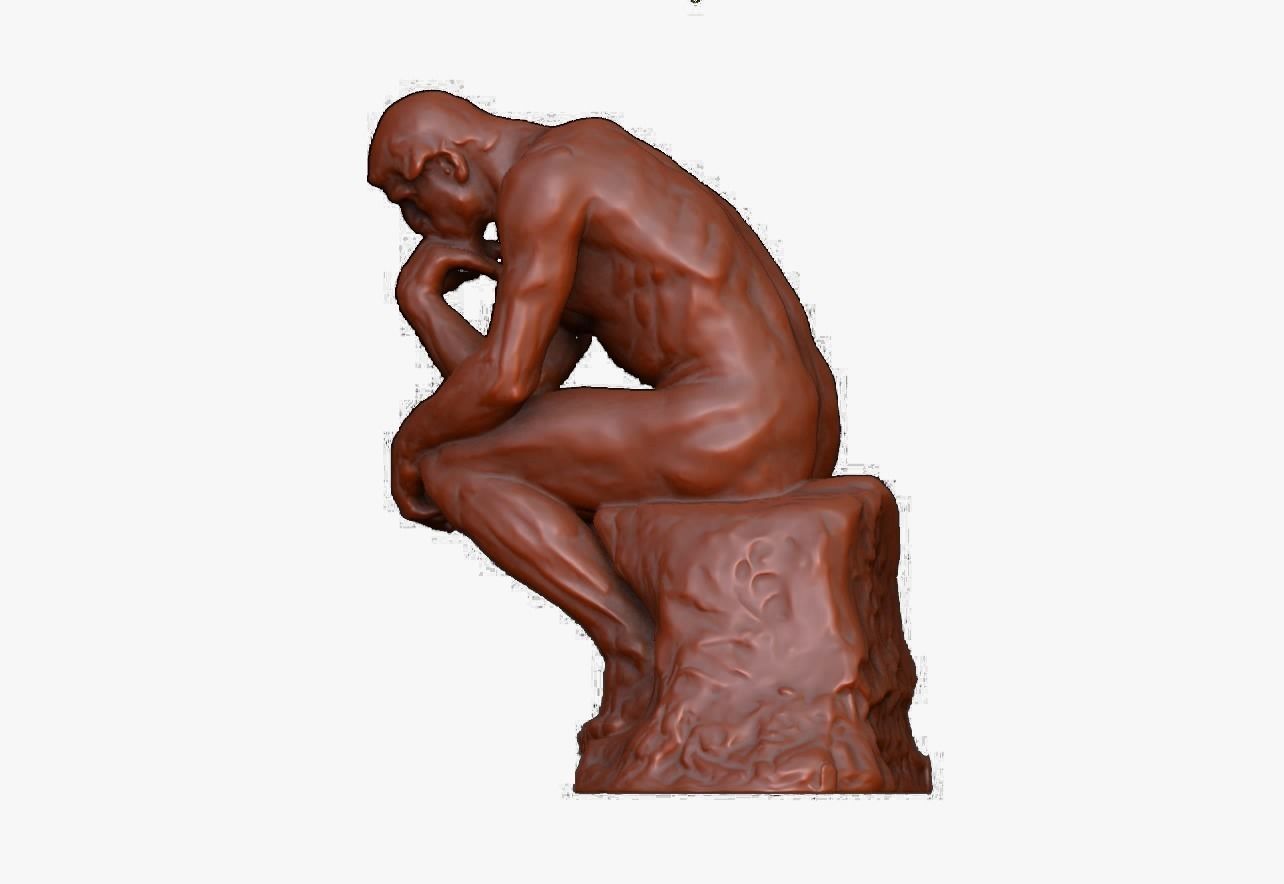 The Thinker By Rodin STL 3D Model 3D print model_31