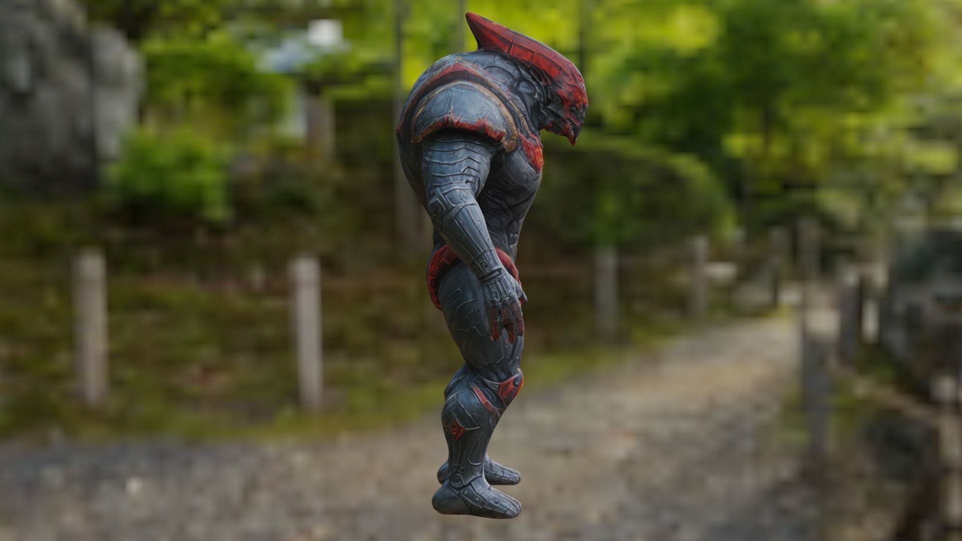 Cyborg robot Low-poly 3D model_3