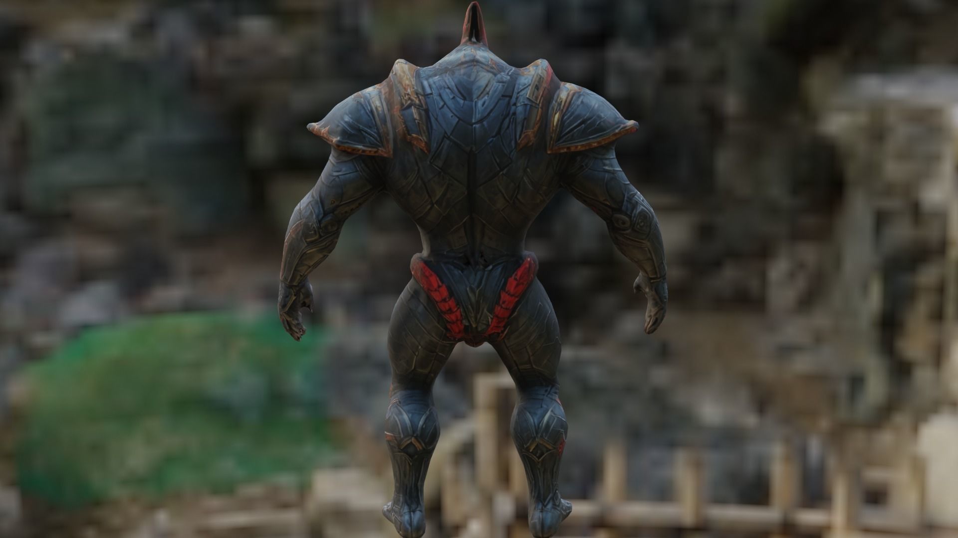 Cyborg robot Low-poly 3D model_2