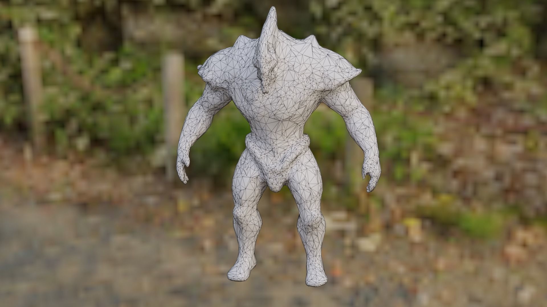 Cyborg robot Low-poly 3D model_5