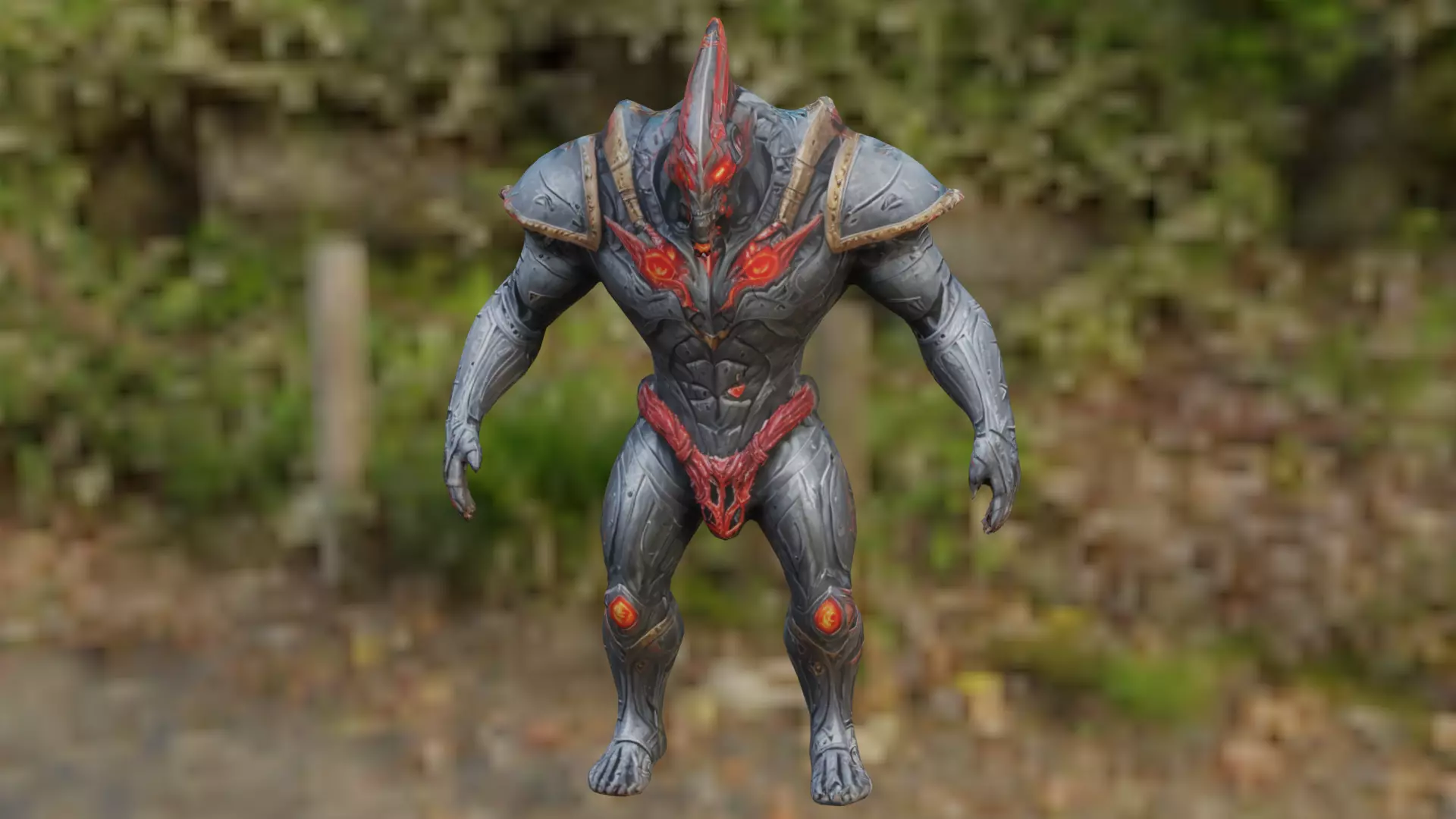 Cyborg robot Low-poly 3D model_0