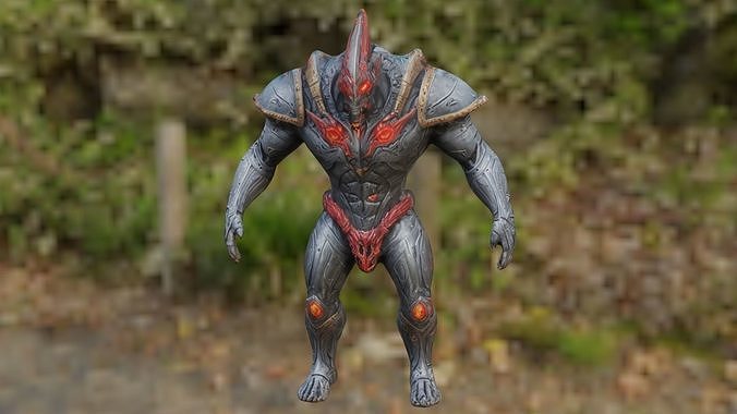 Cyborg robot Low-poly 3D model