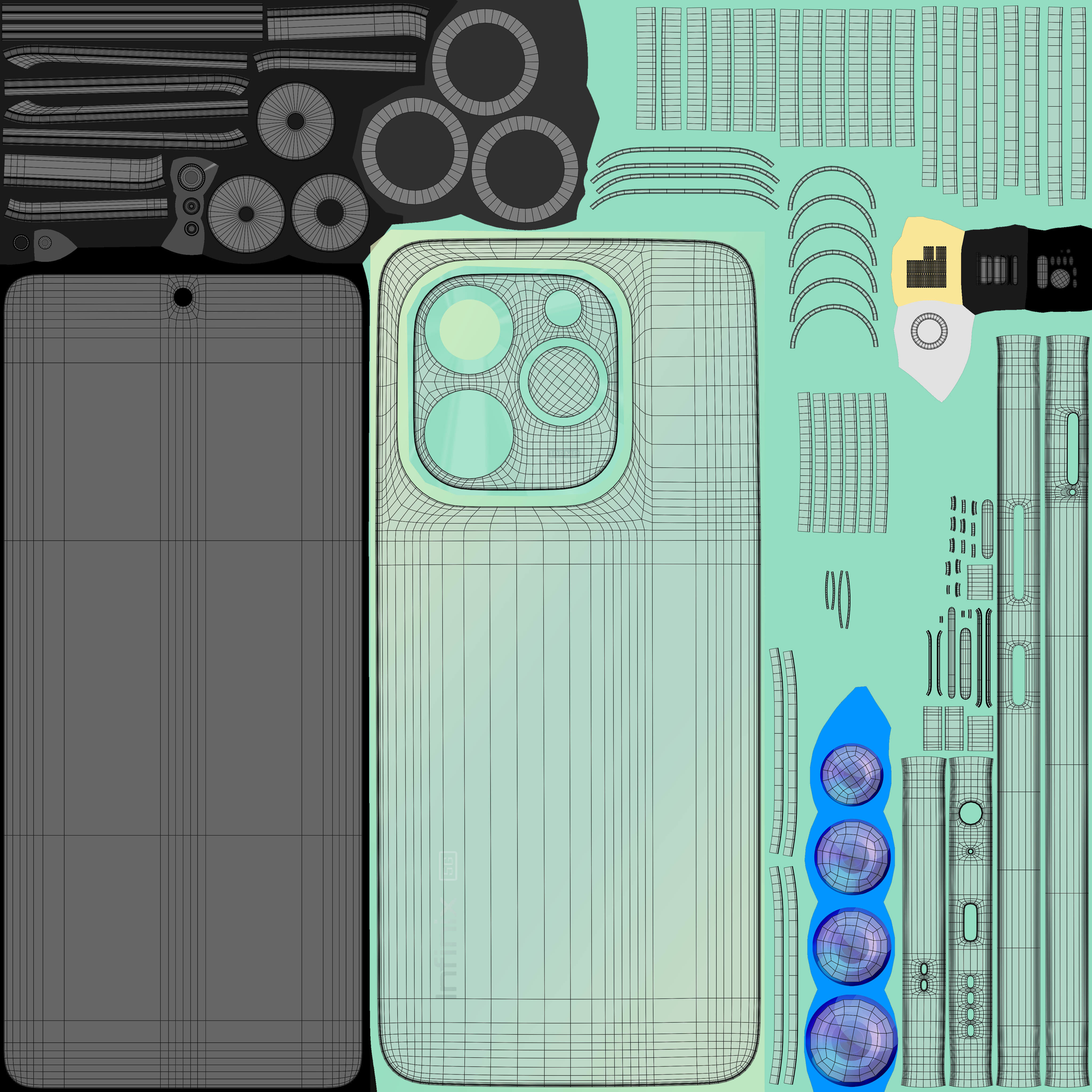 Infinix Note 40X Green Low-poly 3D model_10