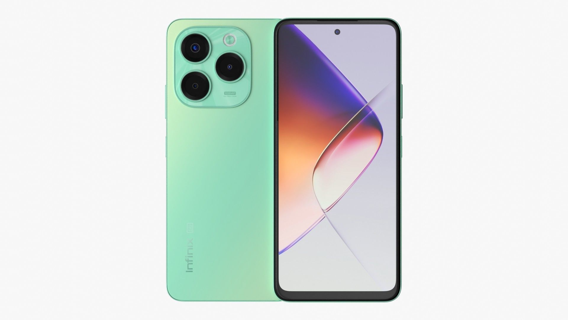 Infinix Note 40X Green Low-poly 3D model_1