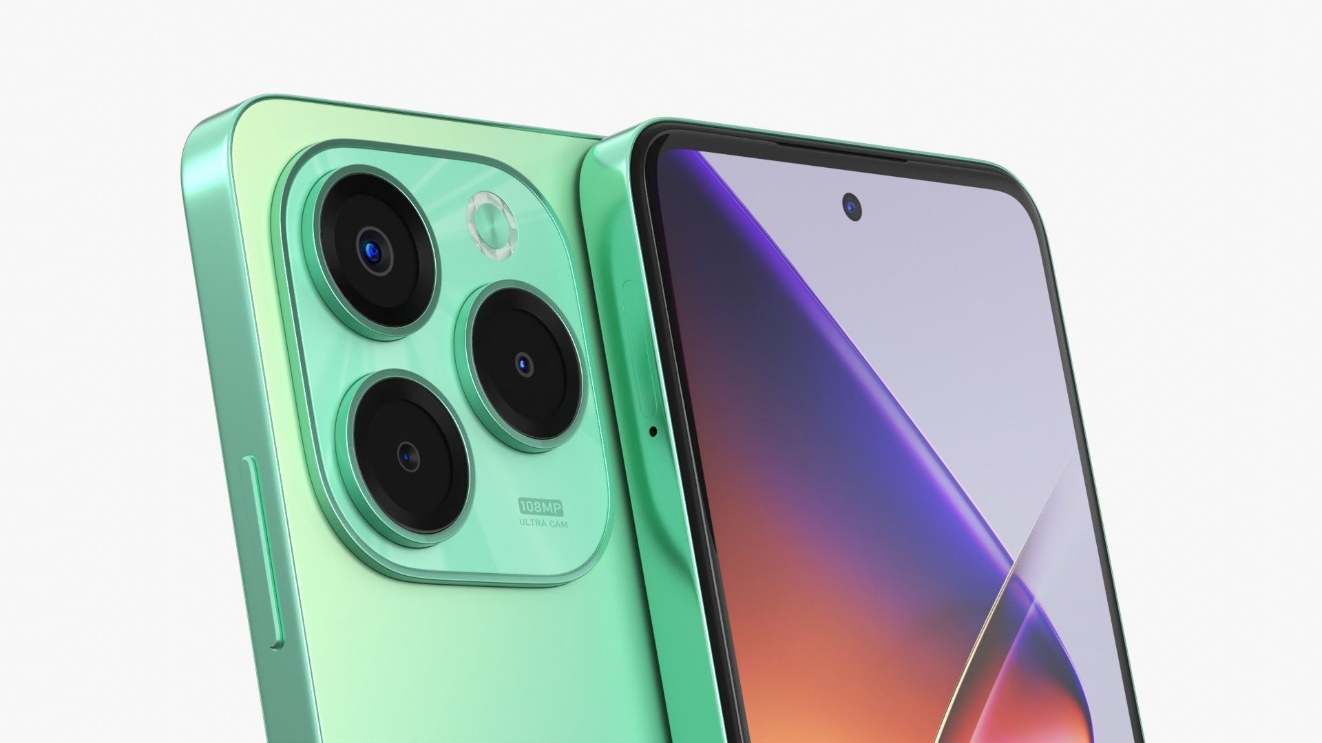 Infinix Note 40X Green Low-poly 3D model_3