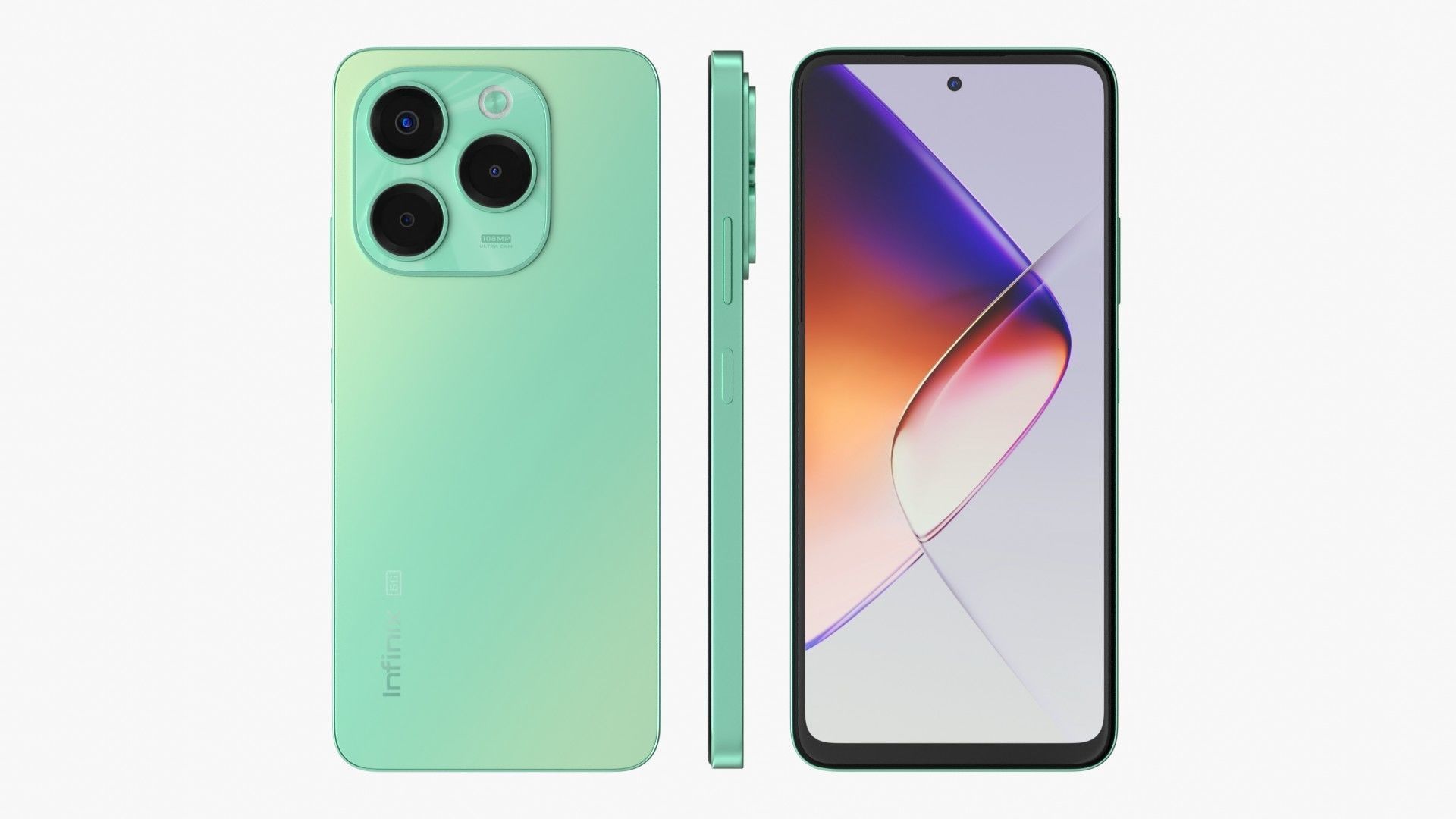 Infinix Note 40X Green Low-poly 3D model_2