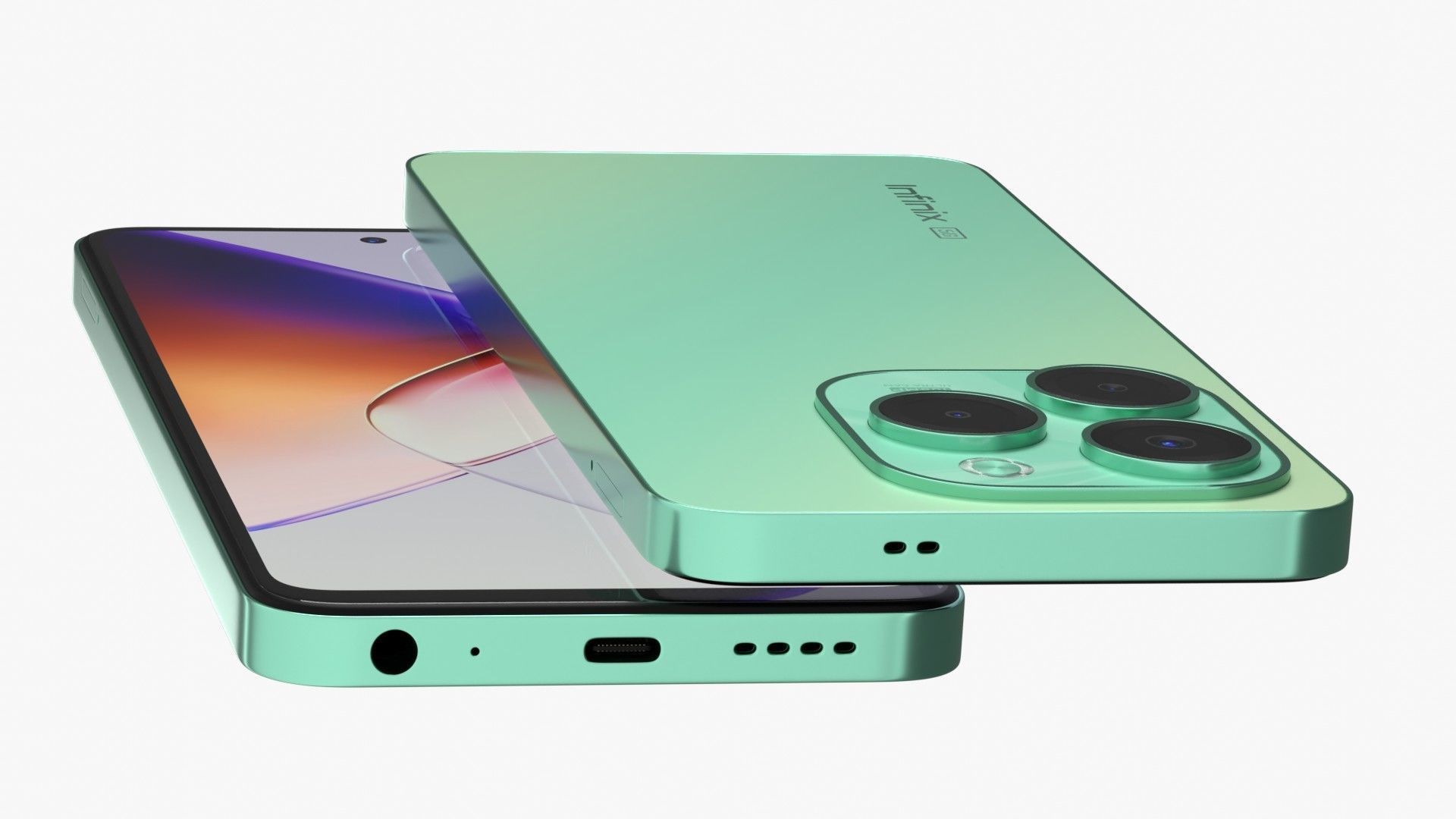 Infinix Note 40X Green Low-poly 3D model_6