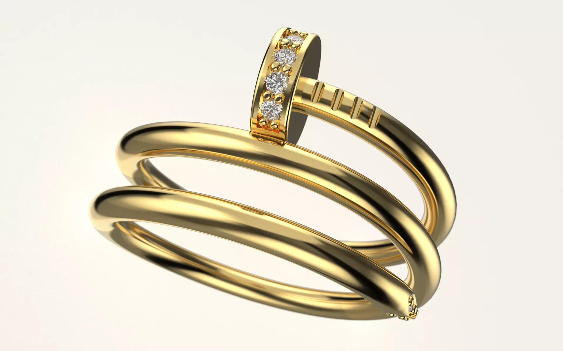 Ring Juste un Clou New model 3D print model_0