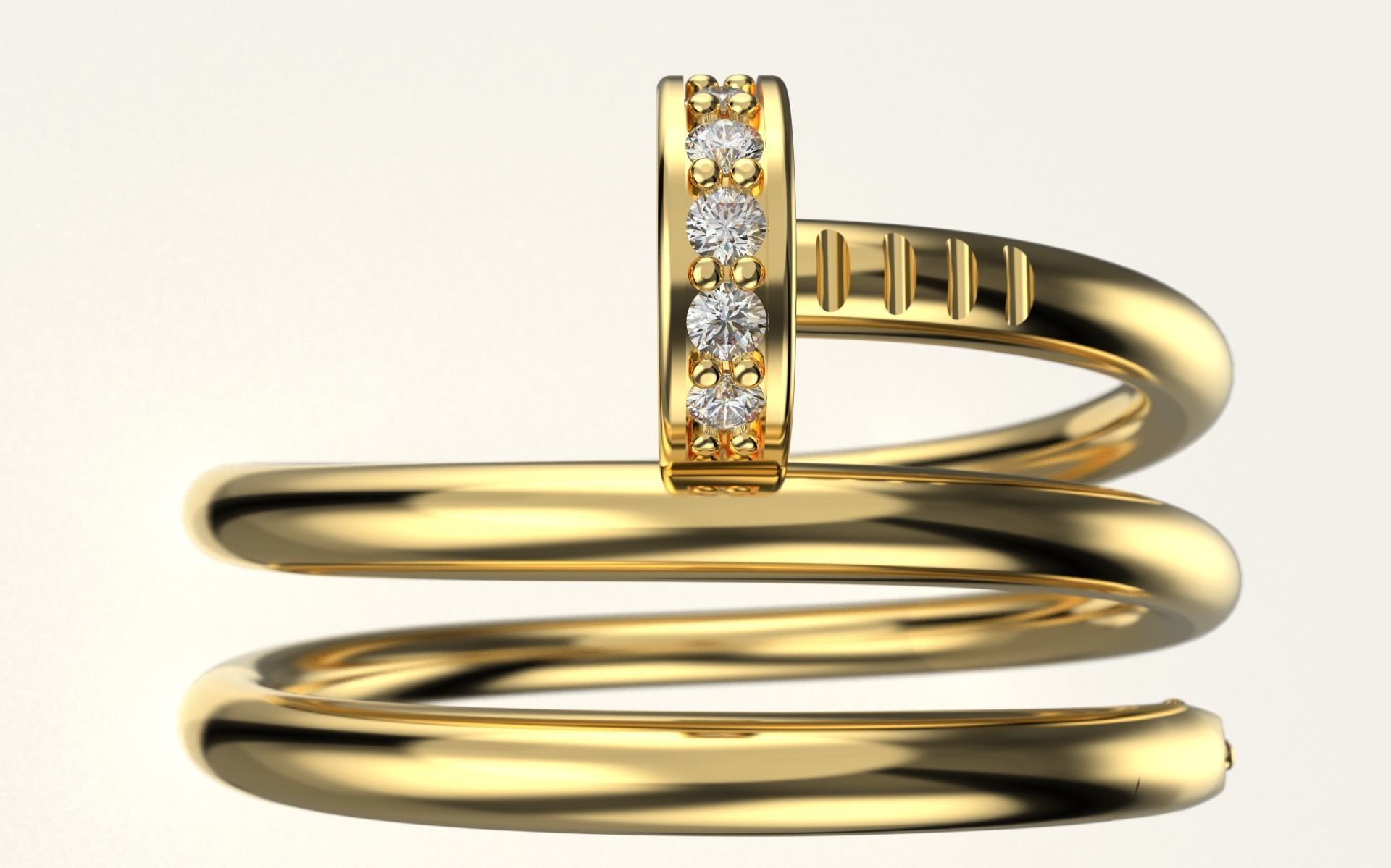 Ring Juste un Clou New model 3D print model_1