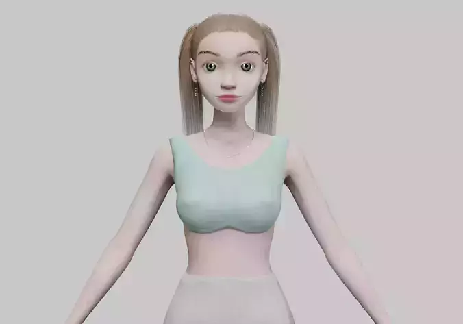 young pretty girl V20851  Low-poly 3D model