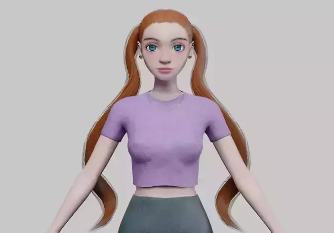 sweet cartoon girl V24684 