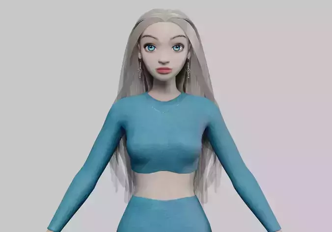 pretty cartoon girl V32662 